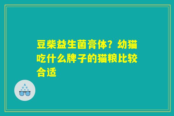 豆柴益生菌膏体？幼猫吃什么牌子的猫粮比较合适