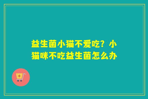 详细阅读:益生菌小猫不爱吃?小猫咪不吃益生菌怎么办 益生菌小猫不爱吃?小猫咪不吃益生菌怎么办