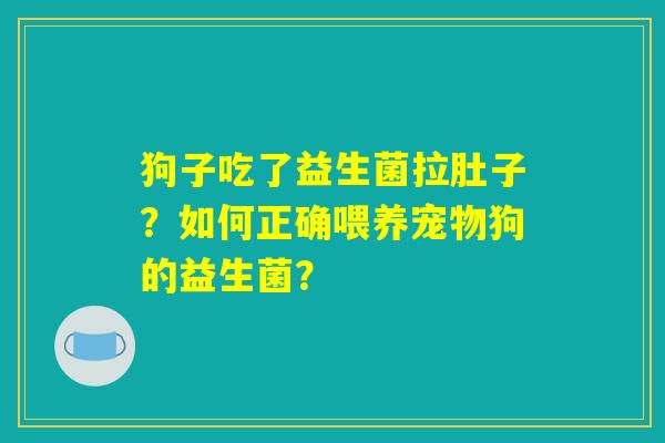 狗子吃了益生菌拉肚子？如何正确喂养宠物狗的益生菌？