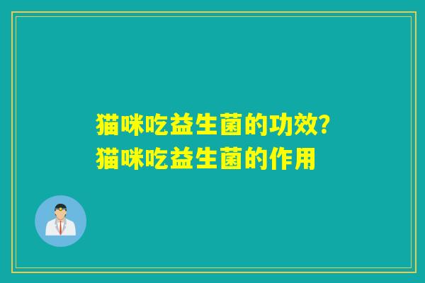 猫咪吃益生菌的功效？猫咪吃益生菌的作用