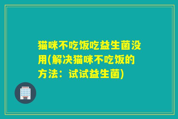 猫咪不吃饭吃益生菌没用(解决猫咪不吃饭的方法：试试益生菌)