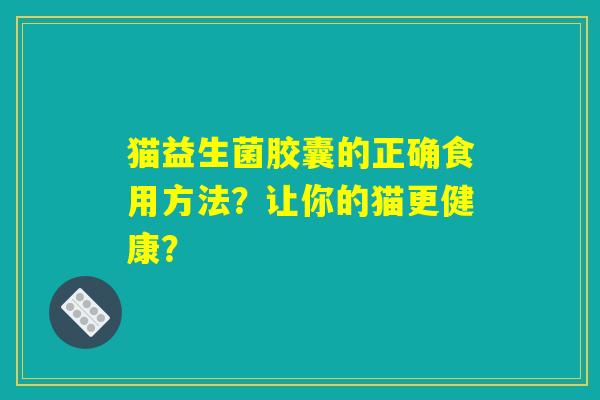 猫益生菌胶囊的正确食用方法?让你的猫更健康? 猫益生菌胶囊的正确食用方法?让你的猫更健康?