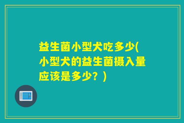益生菌小型犬吃多少(小型犬的益生菌摄入量应该是多少？)