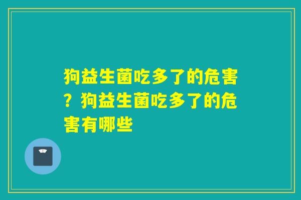 狗益生菌吃多了的危害？狗益生菌吃多了的危害有哪些