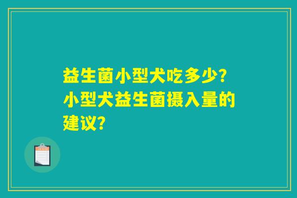 益生菌小型犬吃多少？小型犬益生菌摄入量的建议？