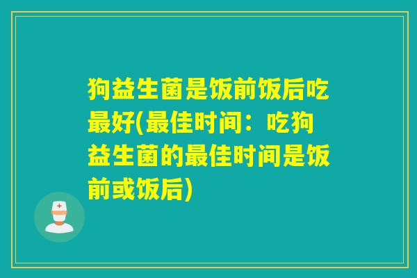 狗益生菌是饭前饭后吃最好(最佳时间：吃狗益生菌的最佳时间是饭前或饭后)