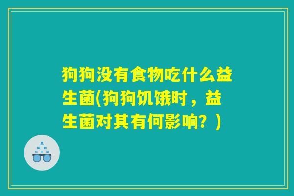 狗狗没有食物吃什么益生菌(狗狗饥饿时，益生菌对其有何影响？)