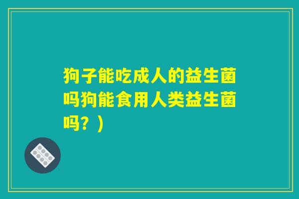 狗子能吃成人的益生菌吗狗能食用人类益生菌吗？)