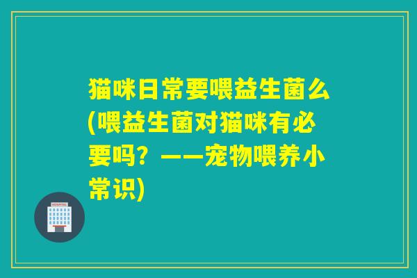 猫咪日常要喂益生菌么(喂益生菌对猫咪有必要吗？——宠物喂养小常识)