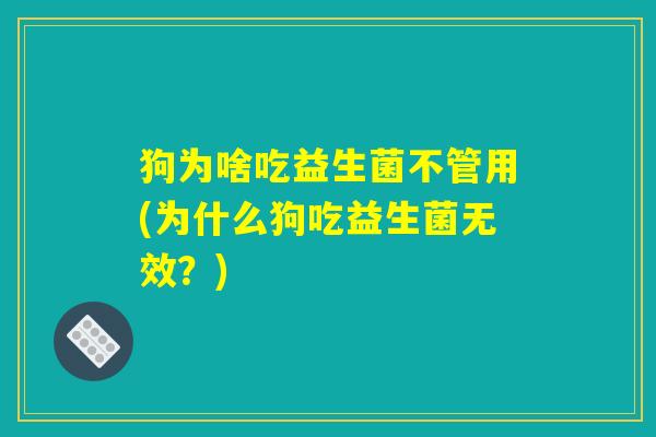 狗为啥吃益生菌不管用(为什么狗吃益生菌无效？)