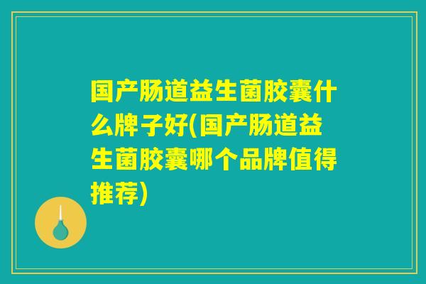 国产肠道益生菌胶囊什么牌子好(国产肠道益生菌胶囊哪个品牌值得推荐)