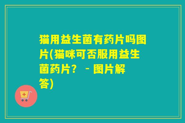 猫用益生菌有药片吗图片(猫咪可否服用益生菌药片？ - 图片解答)