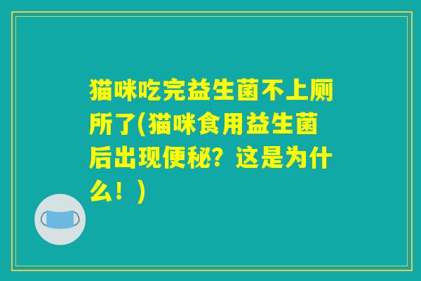 猫咪吃完益生菌不上厕所了(猫咪食用益生菌后出现便秘？这是为什么！)