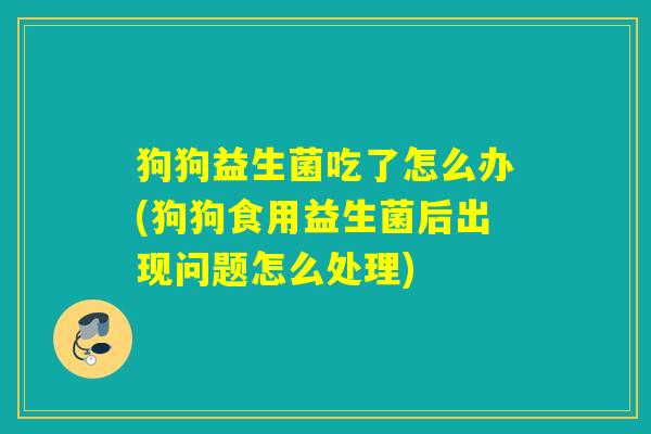 狗狗益生菌吃了怎么办(狗狗食用益生菌后出现问题怎么处理)