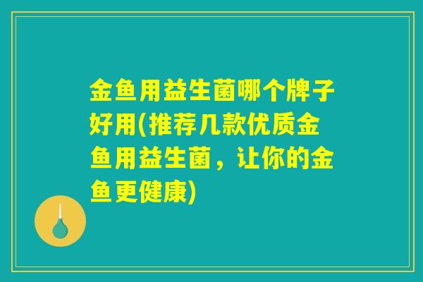 金鱼用益生菌哪个牌子好用(推荐几款优质金鱼用益生菌,让你的金鱼更健康) 金鱼用益生菌哪个牌子好用(推荐几款优质金鱼用益生菌,让你的金鱼更健康)