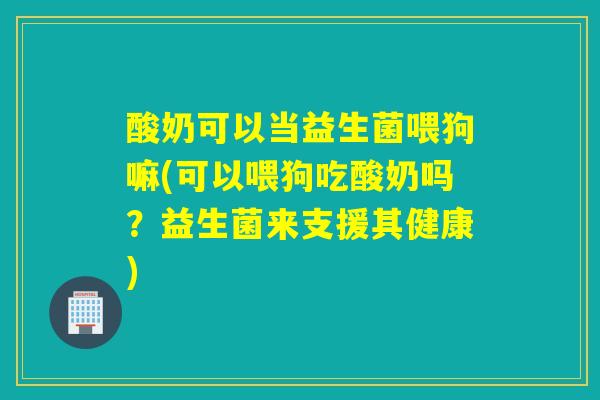 酸奶可以当益生菌喂狗嘛(可以喂狗吃酸奶吗？益生菌来支援其健康)