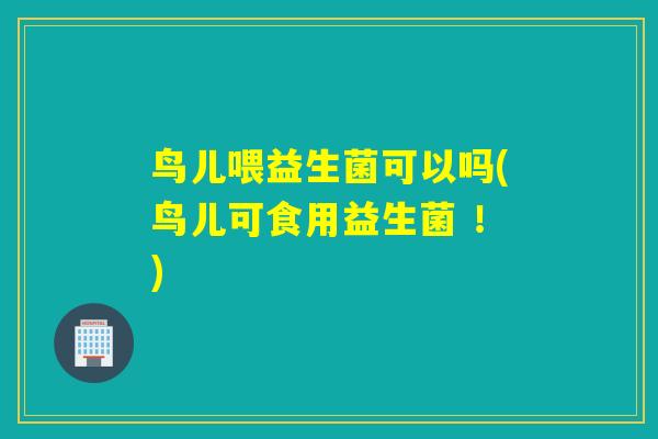 鸟儿喂益生菌可以吗(鸟儿可食用益生菌 ！)