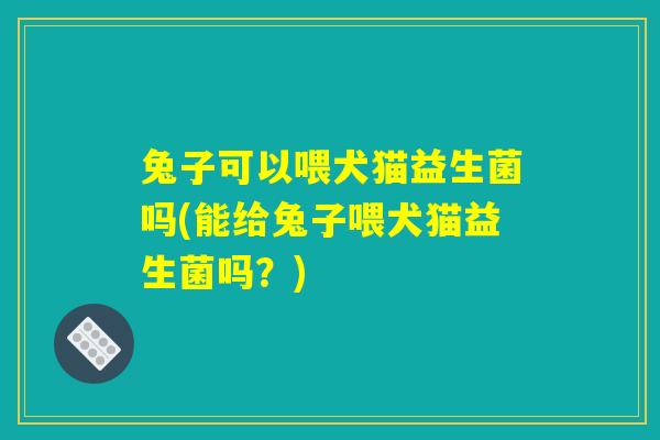 兔子可以喂犬猫益生菌吗(能给兔子喂犬猫益生菌吗?) 兔子可以喂犬猫益生菌吗(能给兔子喂犬猫益生菌吗?)