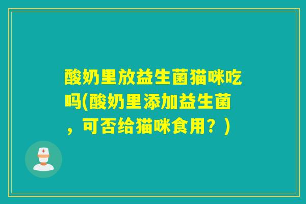 酸奶里放益生菌猫咪吃吗(酸奶里添加益生菌，可否给猫咪食用？)