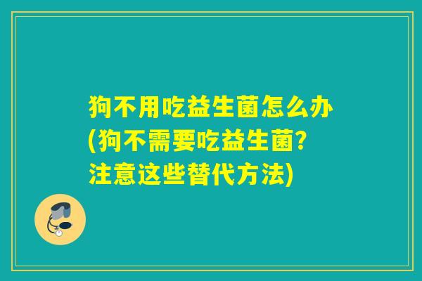狗不用吃益生菌怎么办(狗不需要吃益生菌？注意这些替代方法)