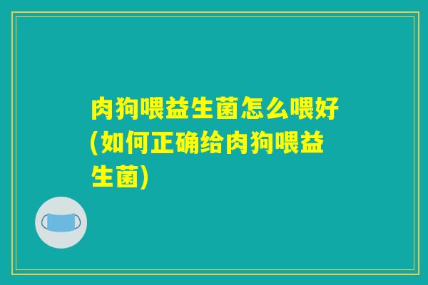 肉狗喂益生菌怎么喂好(如何正确给肉狗喂益生菌)