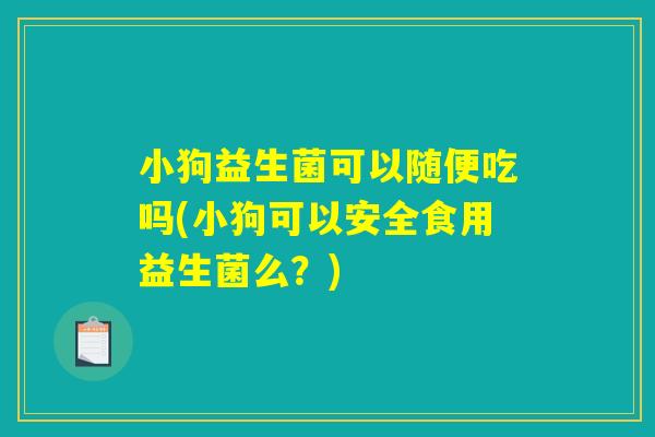 小狗益生菌可以随便吃吗(小狗可以安全食用益生菌么?) 小狗益生菌可以随便吃吗(小狗可以安全食用益生菌么?)