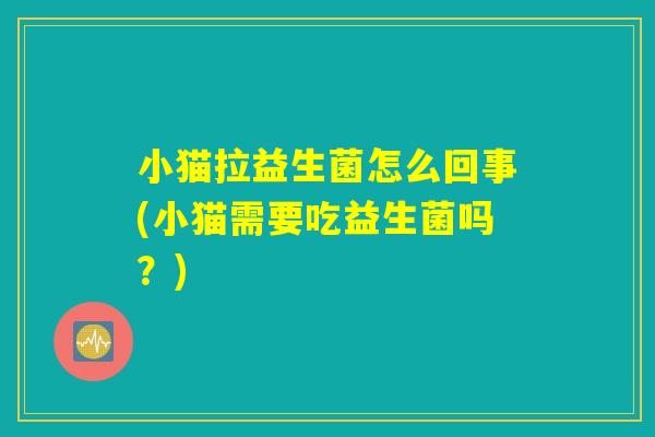 小猫拉益生菌怎么回事(小猫需要吃益生菌吗？)