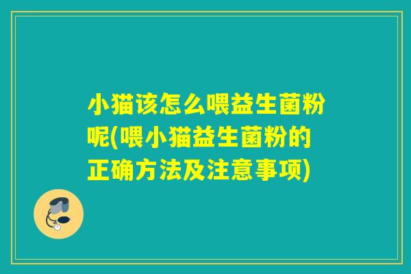 小猫该怎么喂益生菌粉呢(喂小猫益生菌粉的正确方法及注意事项)