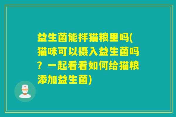 益生菌能拌猫粮里吗(猫咪可以摄入益生菌吗？一起看看如何给猫粮添加益生菌)