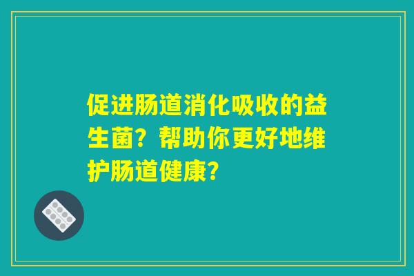 促进肠道消化吸收的益生菌？帮助你更好地维护肠道健康？