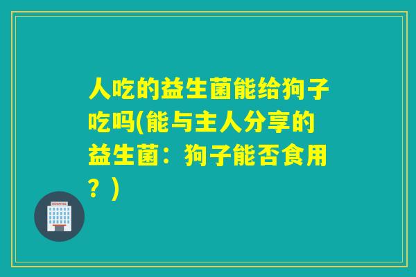人吃的益生菌能给狗子吃吗(能与主人分享的益生菌：狗子能否食用？)