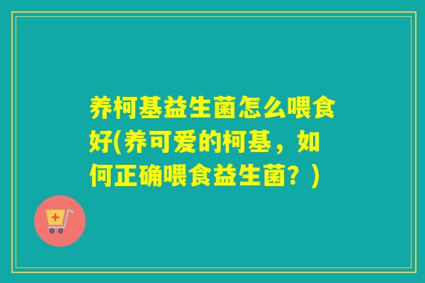 养柯基益生菌怎么喂食好(养可爱的柯基，如何正确喂食益生菌？)