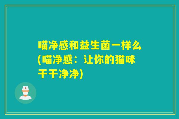 喵净感和益生菌一样么(喵净感：让你的猫咪干干净净)