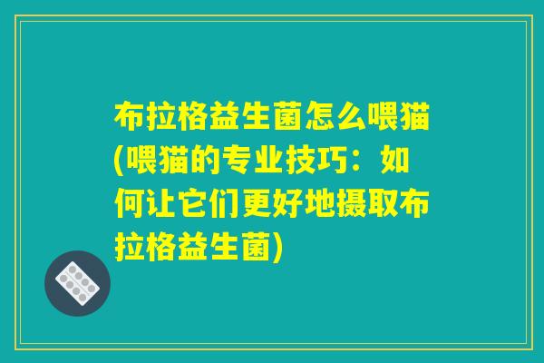布拉格益生菌怎么喂猫(喂猫的专业技巧：如何让它们更好地摄取布拉格益生菌)