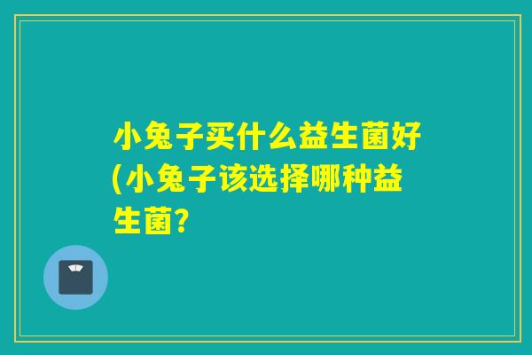 小兔子买什么益生菌好(小兔子该选择哪种益生菌？