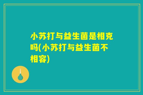 小苏打与益生菌是相克吗(小苏打与益生菌不相容)