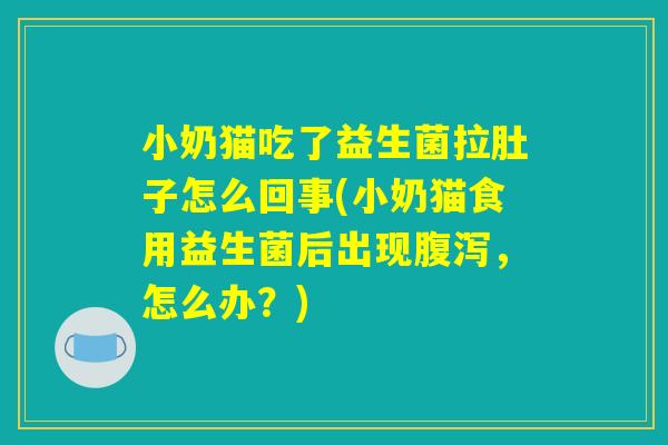 小奶猫吃了益生菌拉肚子怎么回事(小奶猫食用益生菌后出现腹泻，怎么办？)
