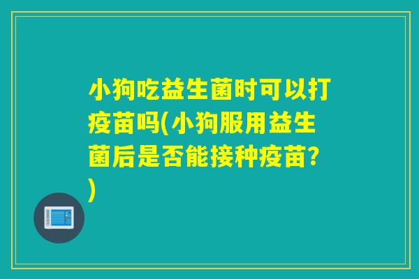 小狗吃益生菌时可以打疫苗吗(小狗服用益生菌后是否能接种疫苗?) 小狗吃益生菌时可以打疫苗吗(小狗服用益生菌后是否能接种疫苗?)