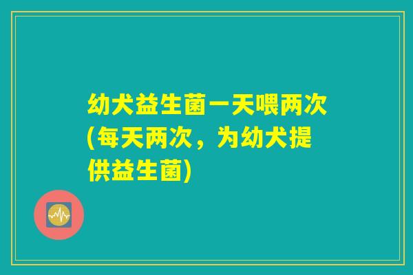 幼犬益生菌一天喂两次(每天两次，为幼犬提供益生菌)