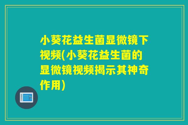 小葵花益生菌显微镜下视频(小葵花益生菌的显微镜视频揭示其神奇作用)