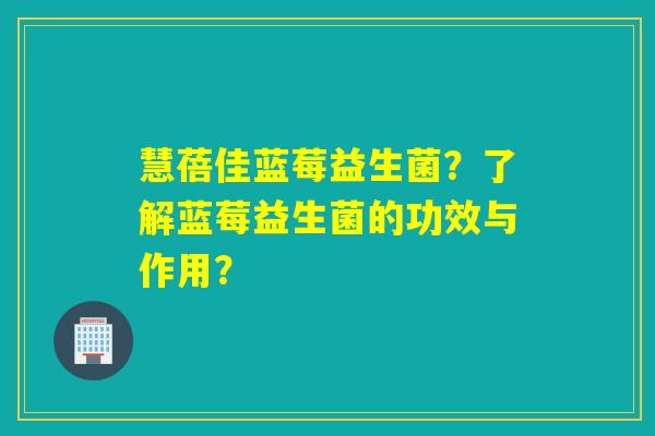 慧蓓佳蓝莓益生菌？了解蓝莓益生菌的功效与作用？
