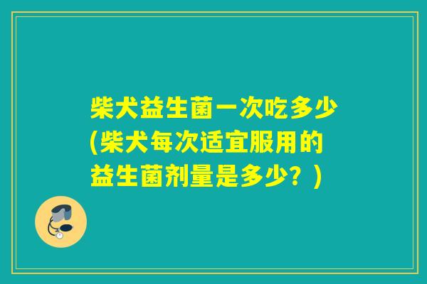 柴犬益生菌一次吃多少(柴犬每次适宜服用的益生菌剂量是多少？)