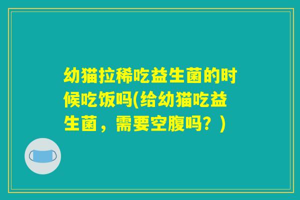 幼猫拉稀吃益生菌的时候吃饭吗(给幼猫吃益生菌，需要空腹吗？)