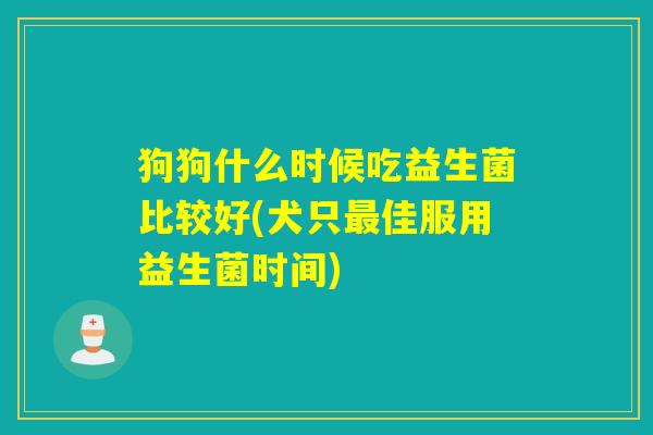 狗狗什么时候吃益生菌比较好(犬只最佳服用益生菌时间)