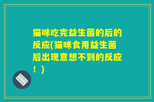 猫咪吃完益生菌的后的反应(猫咪食用益生菌后出现意想不到的反应！)