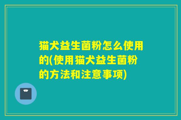 猫犬益生菌粉怎么使用的(使用猫犬益生菌粉的方法和注意事项)