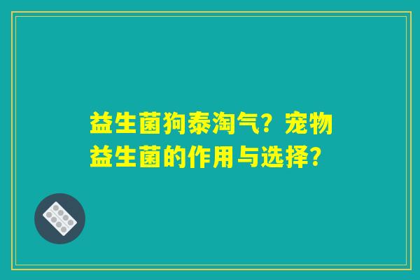 益生菌狗泰淘气？宠物益生菌的作用与选择？
