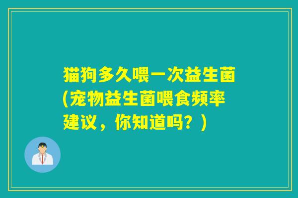 猫狗多久喂一次益生菌(宠物益生菌喂食频率建议，你知道吗？)