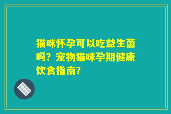 猫咪怀孕可以吃益生菌吗？宠物猫咪孕期健康饮食指南？