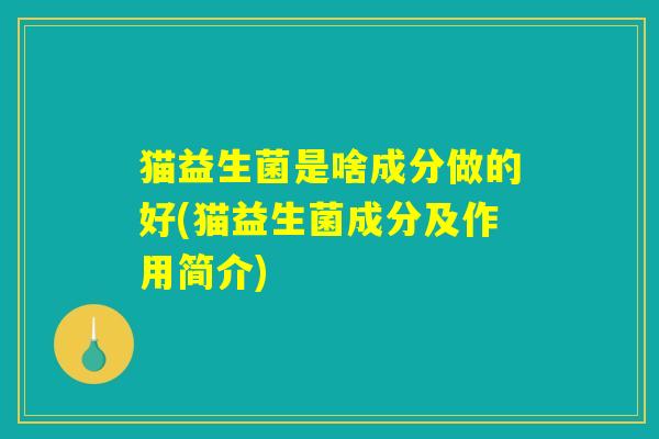 猫益生菌是啥成分做的好(猫益生菌成分及作用简介)